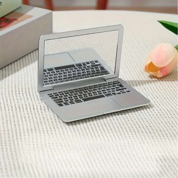 Cute Cosmetic Makeup Mirror Mini Laptop Style Mirror with Keyboard Design - Picture 3 of 10